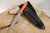 PUMA XP pig sticker 13 Abfangmesser Orange G10 mit Fischhaut Kydex Scheide